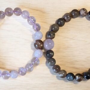 Bracelets connectés pierre de lune/quartz rose