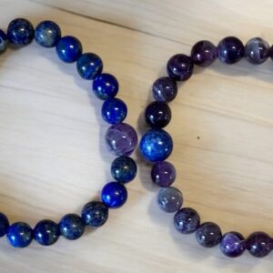 Bracelets connectés améthyste/lapis-lazuli