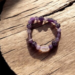 Bracelet améthyste/quartz clair