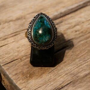 Bague Chrysocolle malachite