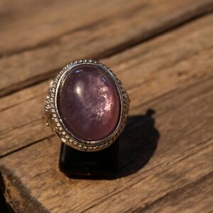 Bague Lépidolite gemme