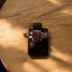 Bague Tourmaline rose brute