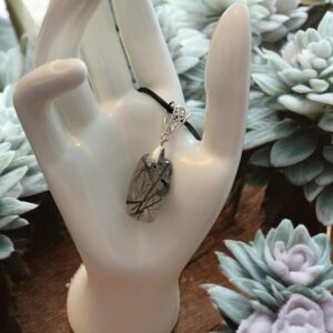 Pendentif Quartz rutile tourmaline