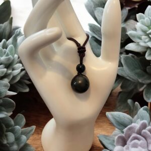 Pendentif boule Obsidienne oeil céleste